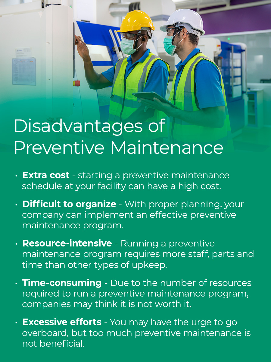 Disadvantages of Preventive Maintenance